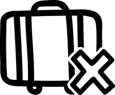 Cancel Suitcase Hand Drawn Interface Symbol Sketch Style Svg Vector, Free Vectors File